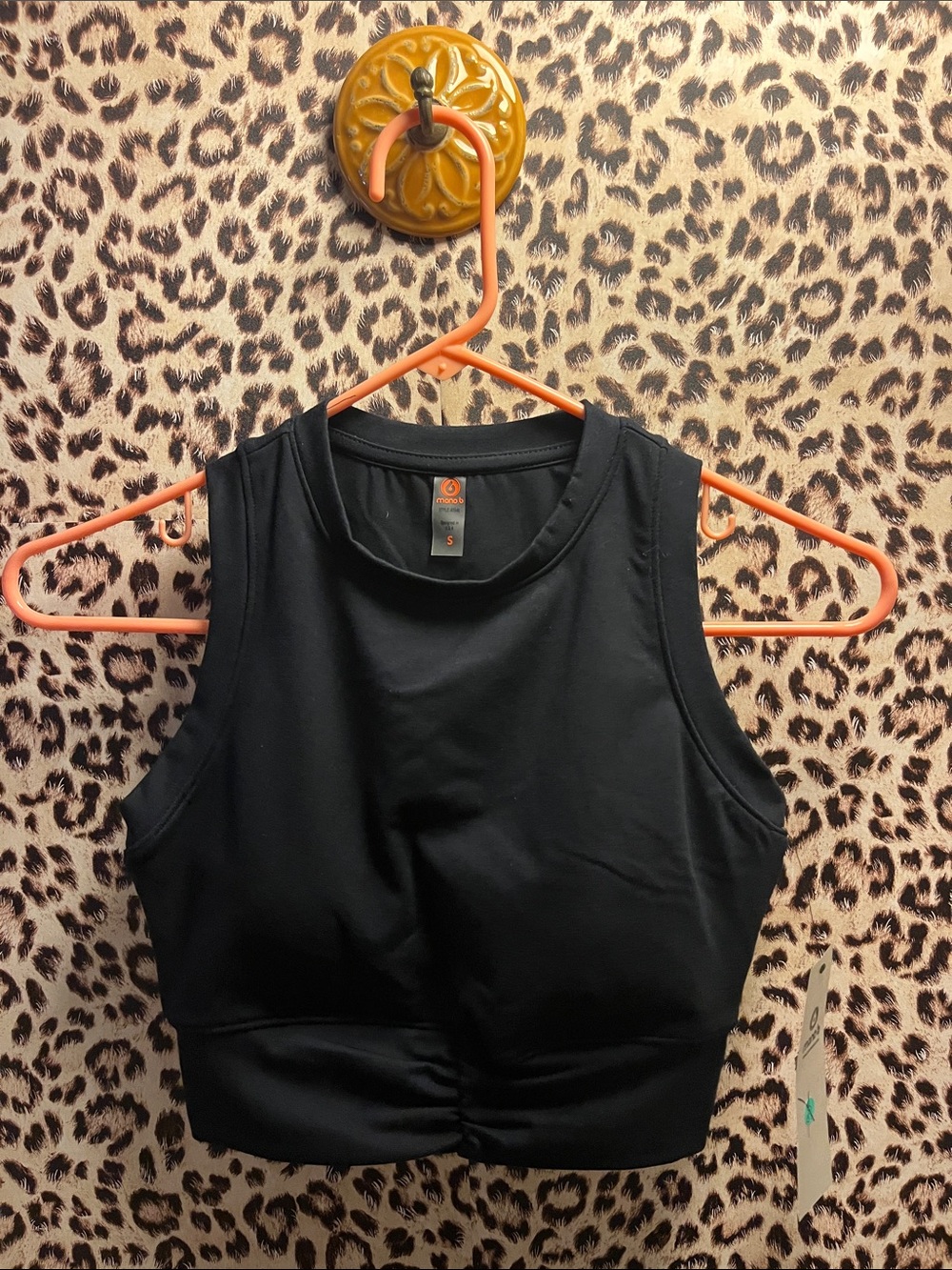 Mono b Black Cropped Tank Top